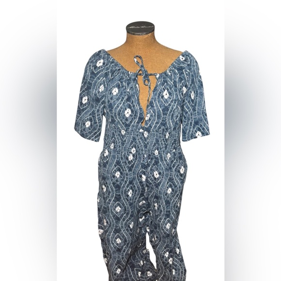 Earthbound Blue and White Patterned Jumpsuit Size XXL - Picture 1 of 16